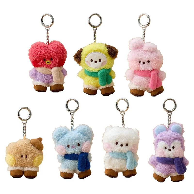 

Line Friends Snow Scarf Series Cute Key Pendant Shooky Tata Kids Gifts Toy Collection School Bag Pendant Interior Decoration