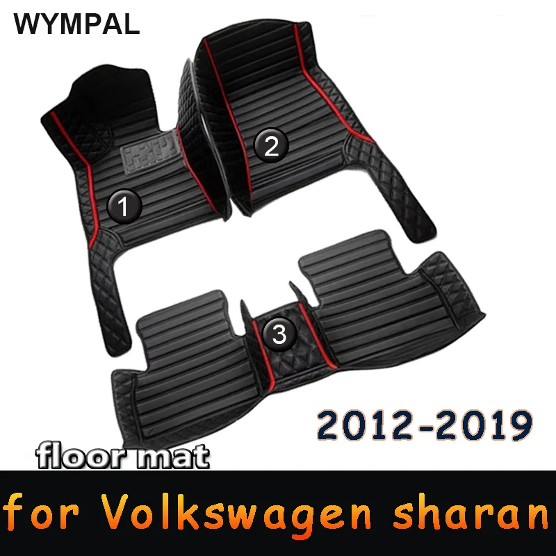 Car floor mats for Volkswagen sharan Seven/Six  seats 2012 2013 2014 2015 2016 2017 2018 2019 Custom auto foot Pads automobile