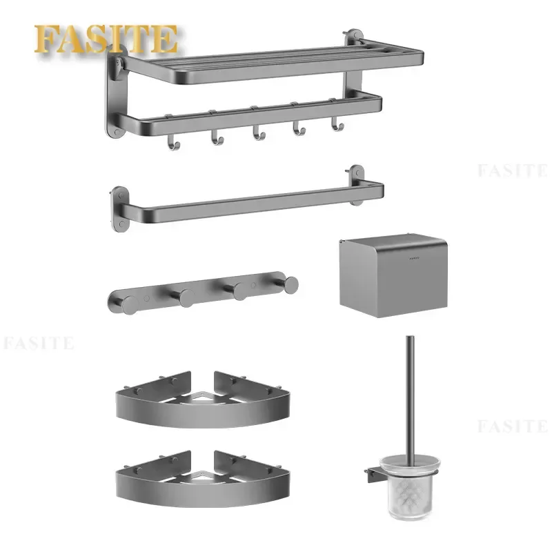 Towel Rack 304 Stainless Steel Bathroom Rack Non Punching Pendant Set