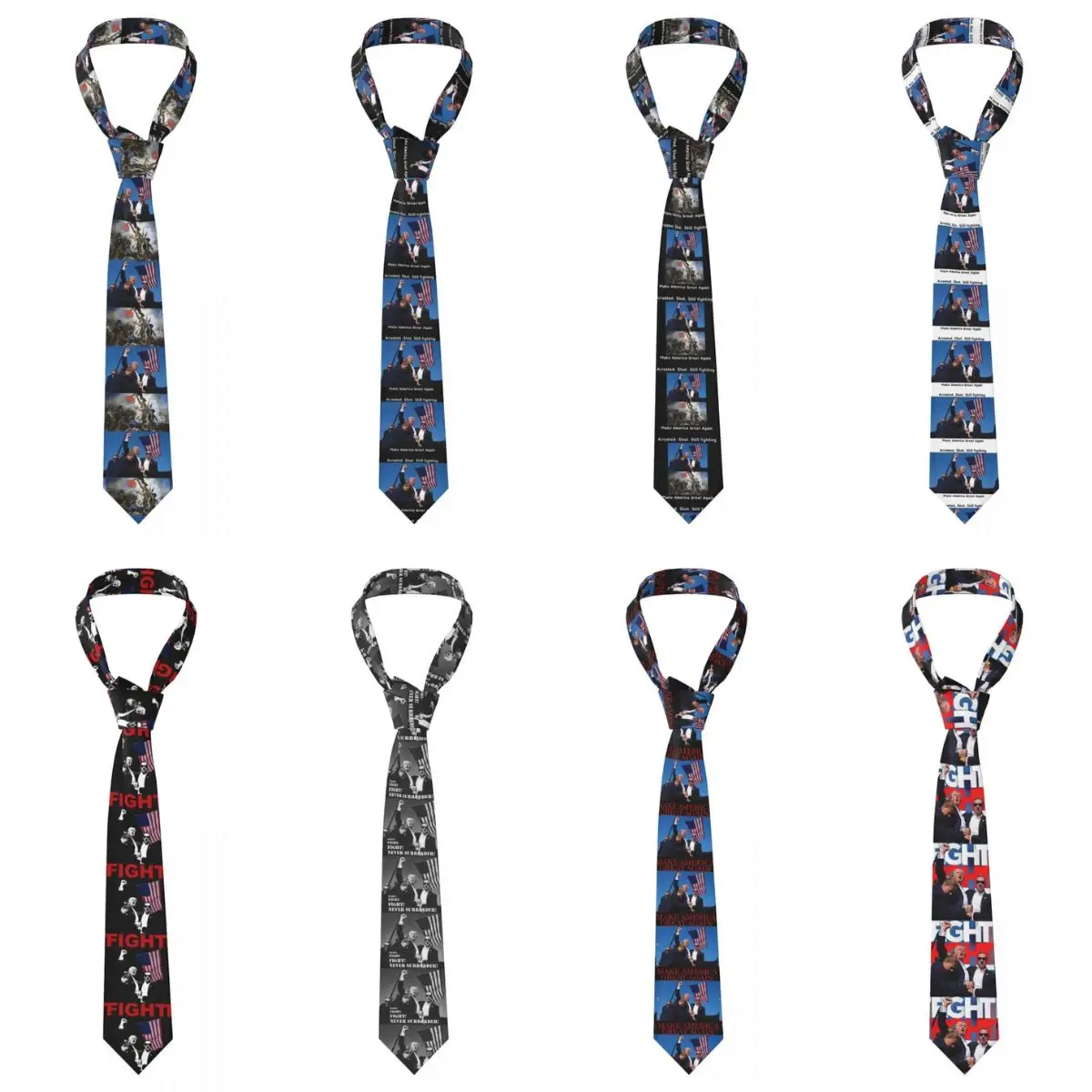 

2024 Trump Tie Daily Wear Neck Ties Shot. Still fighting Make America Great Again Classic Neck Tie For Male Collar Tie Necktie