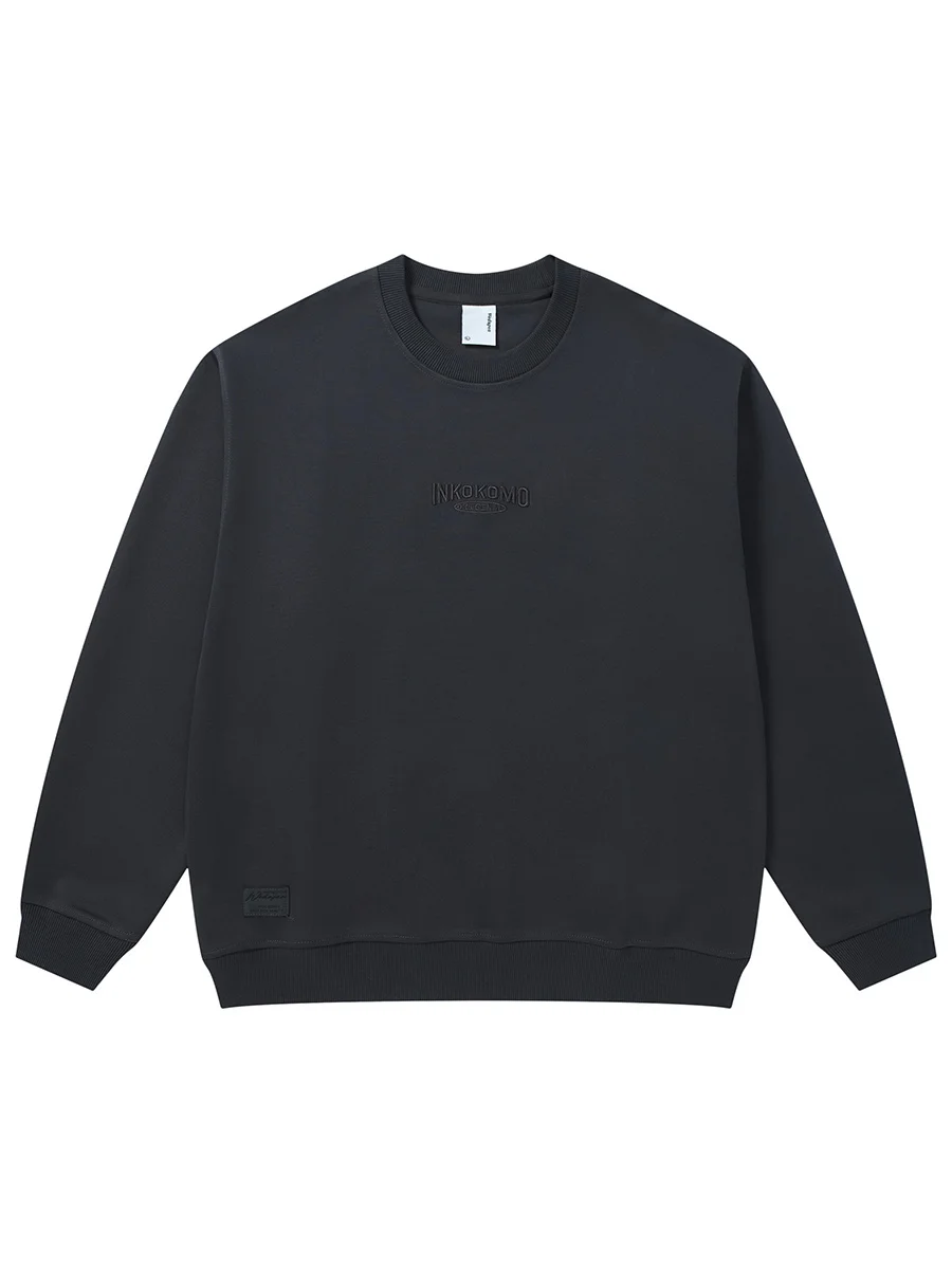 

Heavyweight Sweatirt ex Autumn Winter American Retro Loose Versatile Trendy Brand Embroidered round Ne ort Wide Lon...