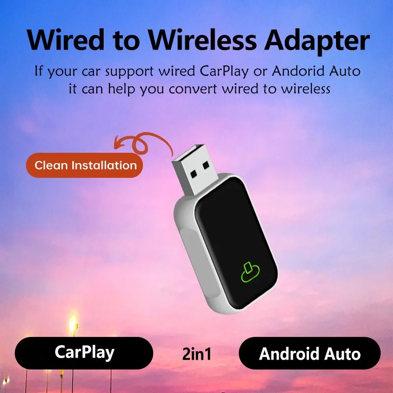 Новая беспроводная автомобильная коробка для подключения Carplay, умная беспроводная коробка 2 в 1, автоматическое подключение Bluetooth 5,0, 5,8 ГГц, Wi-Fi