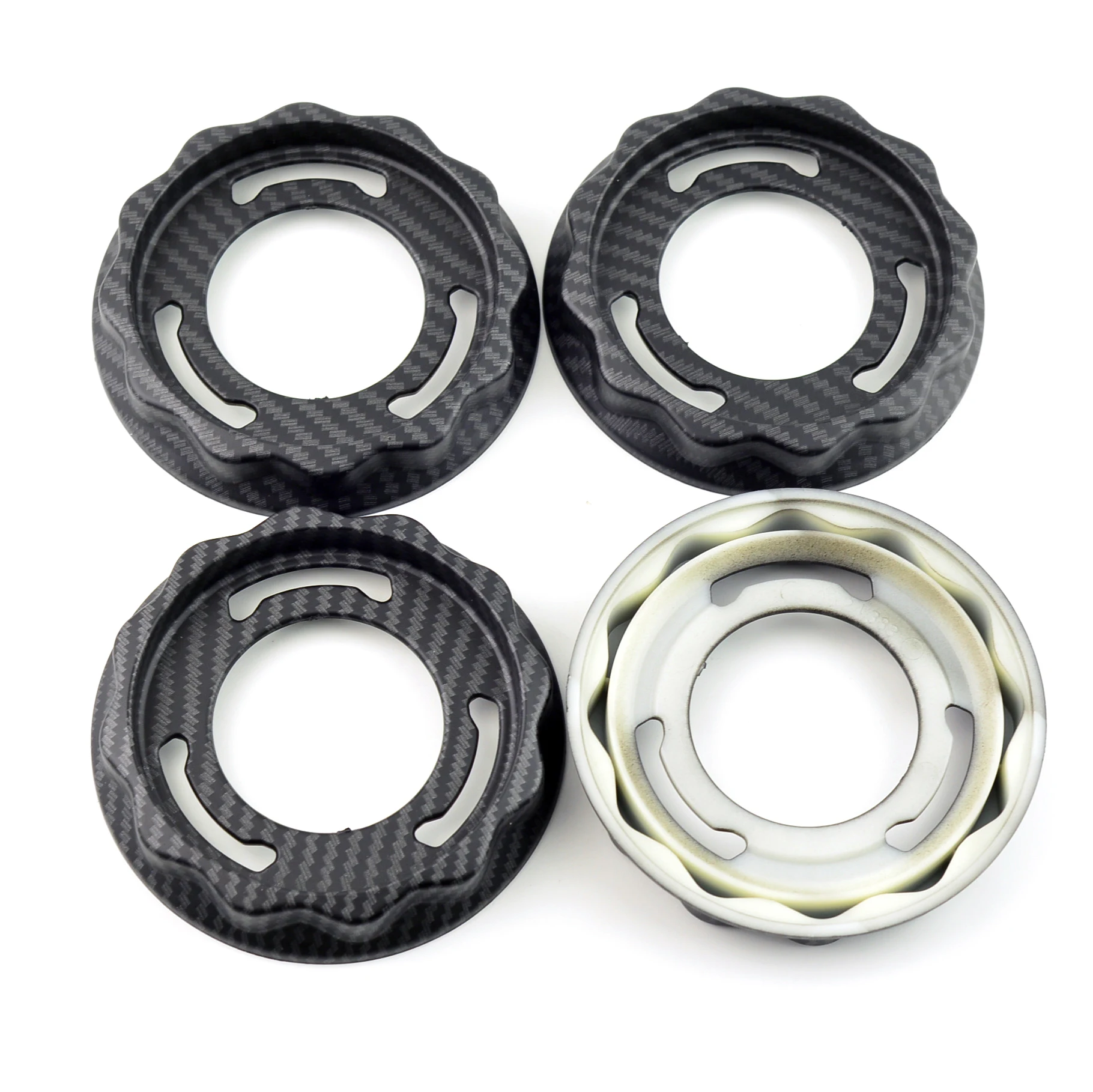 4pcs 101mm Wheel Center Caps Hex Nuts For RS RC RSII Rims Cover 09.24.383 Refits Styling Car Hub Cover Carbon Fibre Silver