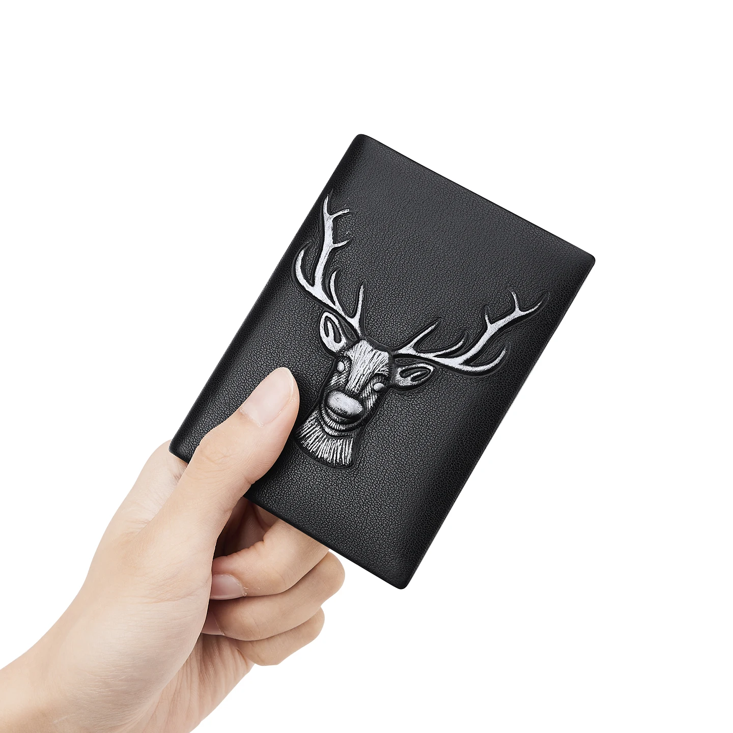 Leather men card Men's Card Holder Advanced Sense Top Layer Cowhide Fashionable Deer Head ID Holder Multi-Card Holder