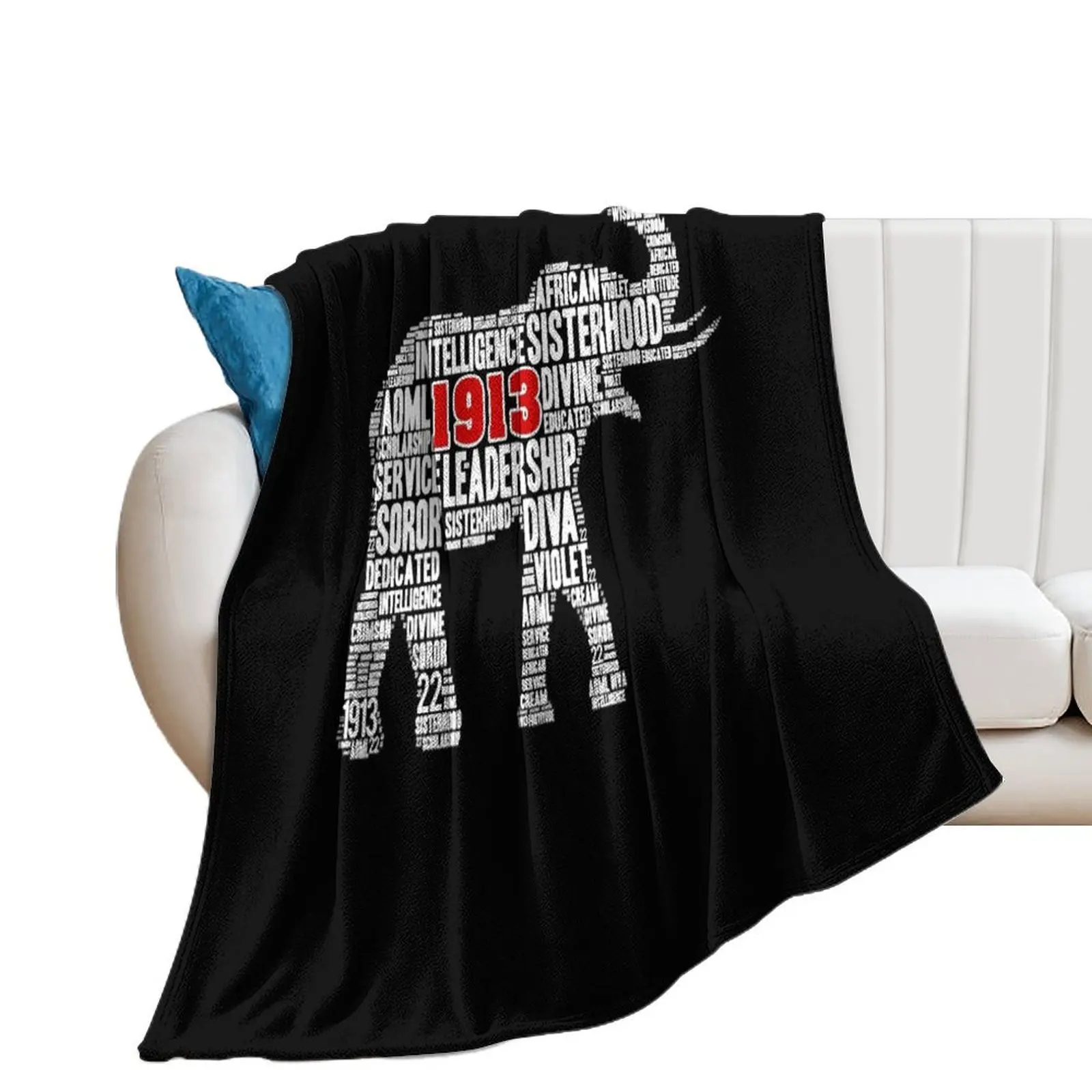 

Delta-1913 Sorority Elephant Sigma-Theta Words Throw Blanket Plaid on the sofa Camping For Sofa Thin Blankets For Baby Blankets