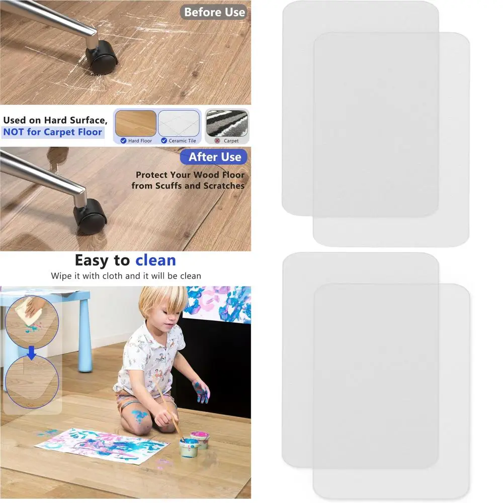 

60x48 Inch Hardwood Floor Desk Chair Mat, Heavy Duty Protector for Smooth Rolling, Easy Clean