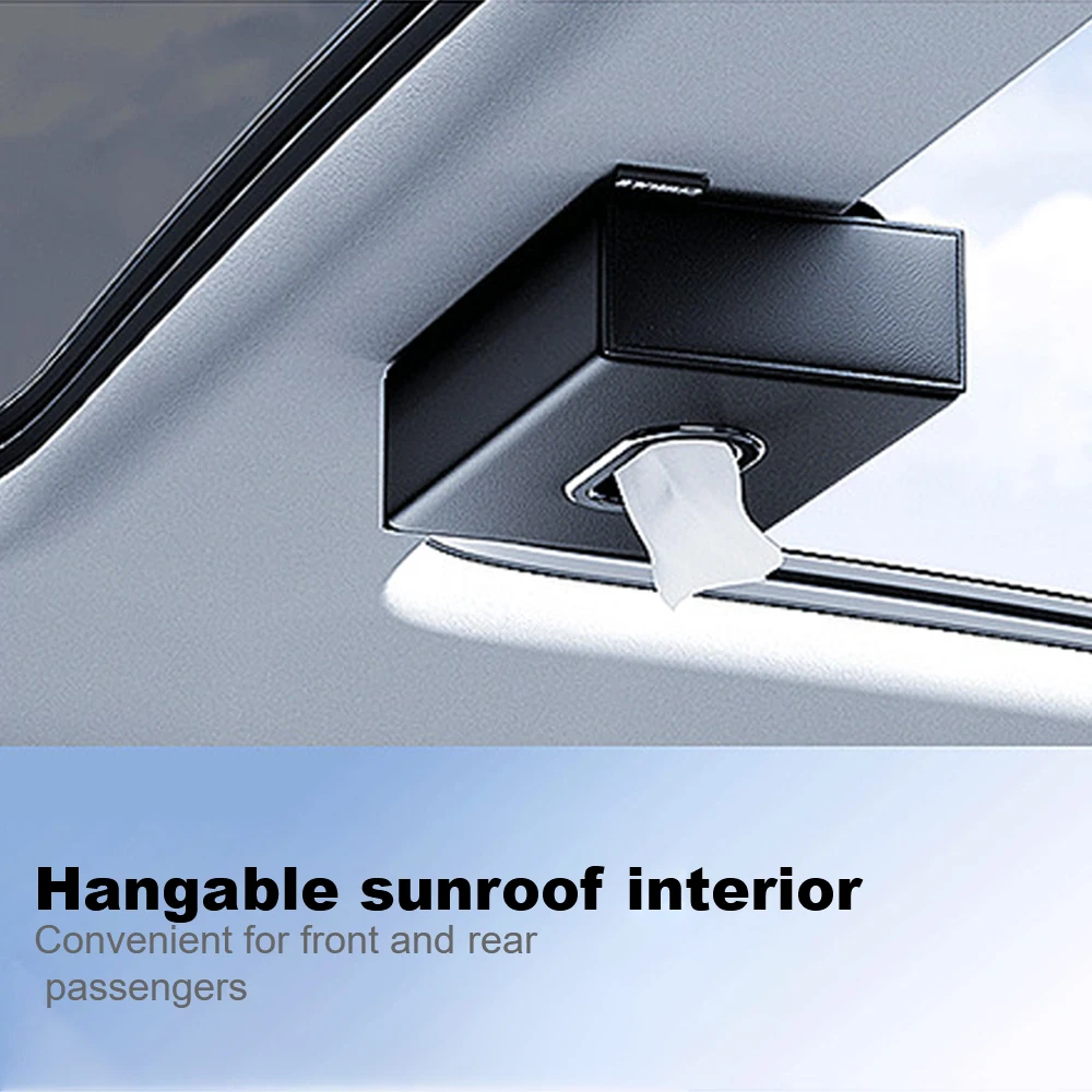 PU Leather Sun Visor Hanging Napkin Pater Towel Organizer Highend Holder Car Mounted Sunshade Tissue Box