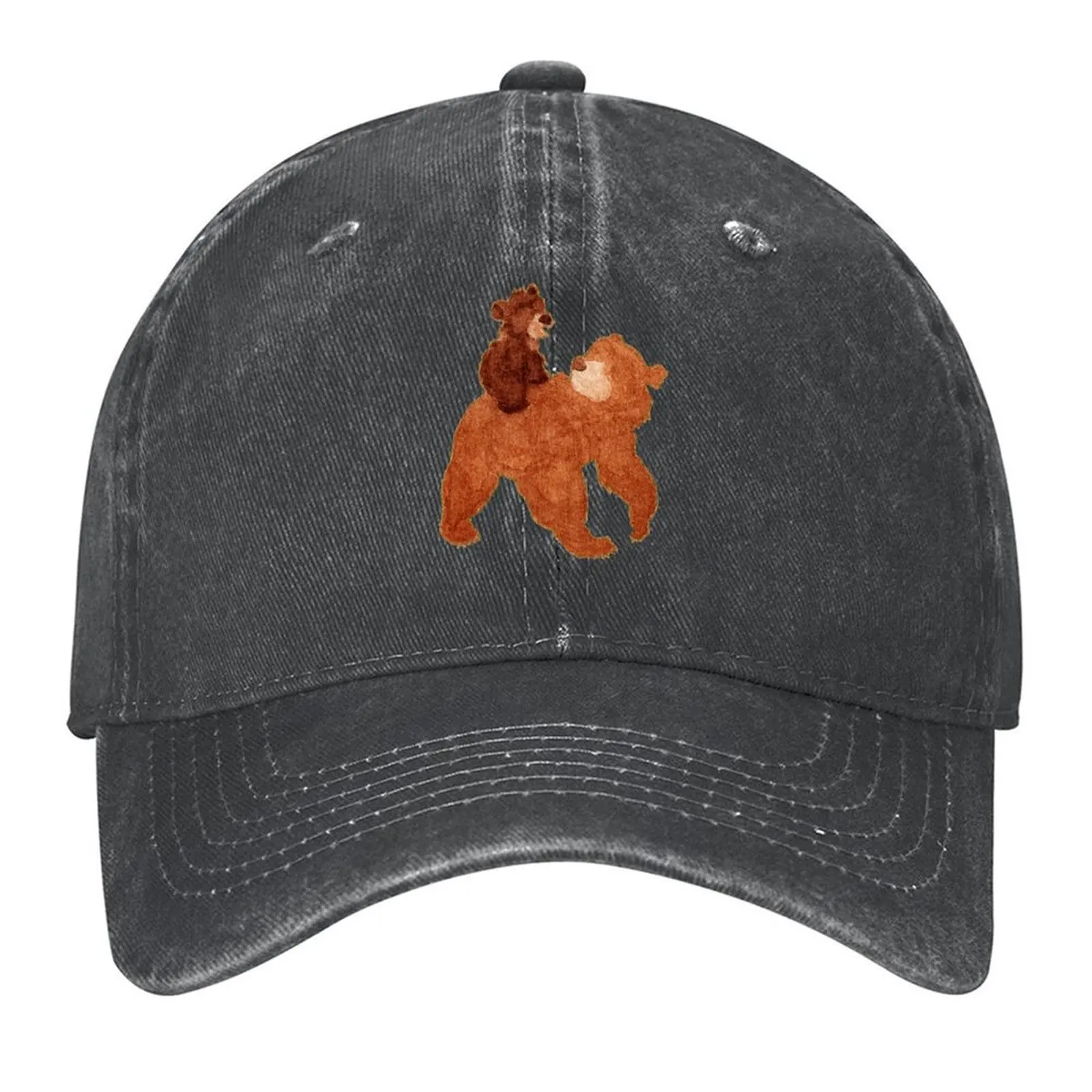 

Watercolor Silhouette Brother Bear Koda and Kenai Baseball Cap Luxury Man Hat fishing hat Golf Hat western Male Women's