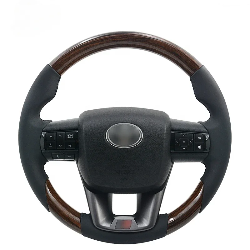 Upgrade for toyot Fortuner Land Cruiser LC70 LC79 LC Pick UP Hilux Revo Innova Custom Sport Leather Wood Steering Wheel