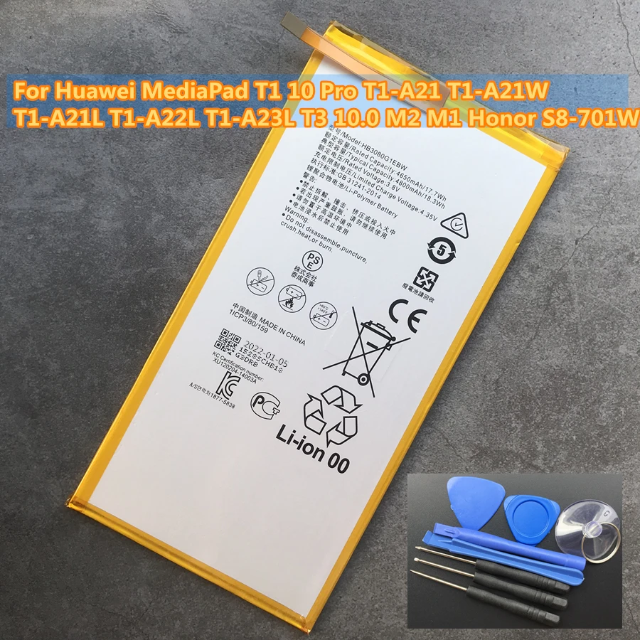 New HB3080G1EBW Honor S8-701W 4800mAh Battery for Huawei MediaPad T1 10 Pro T1-A21 T1-A21W T1-A21L T1-A22L T1-A23L T3 10.0 M2 M1