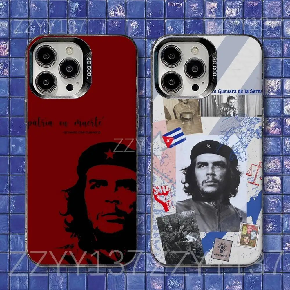

Che Guevara Cuban Red Revolutionary Phone Case For iPhone 17,16,15,14,13,12,11,Air,X,XR,Pro,Max,Plus IMD Silver Shell