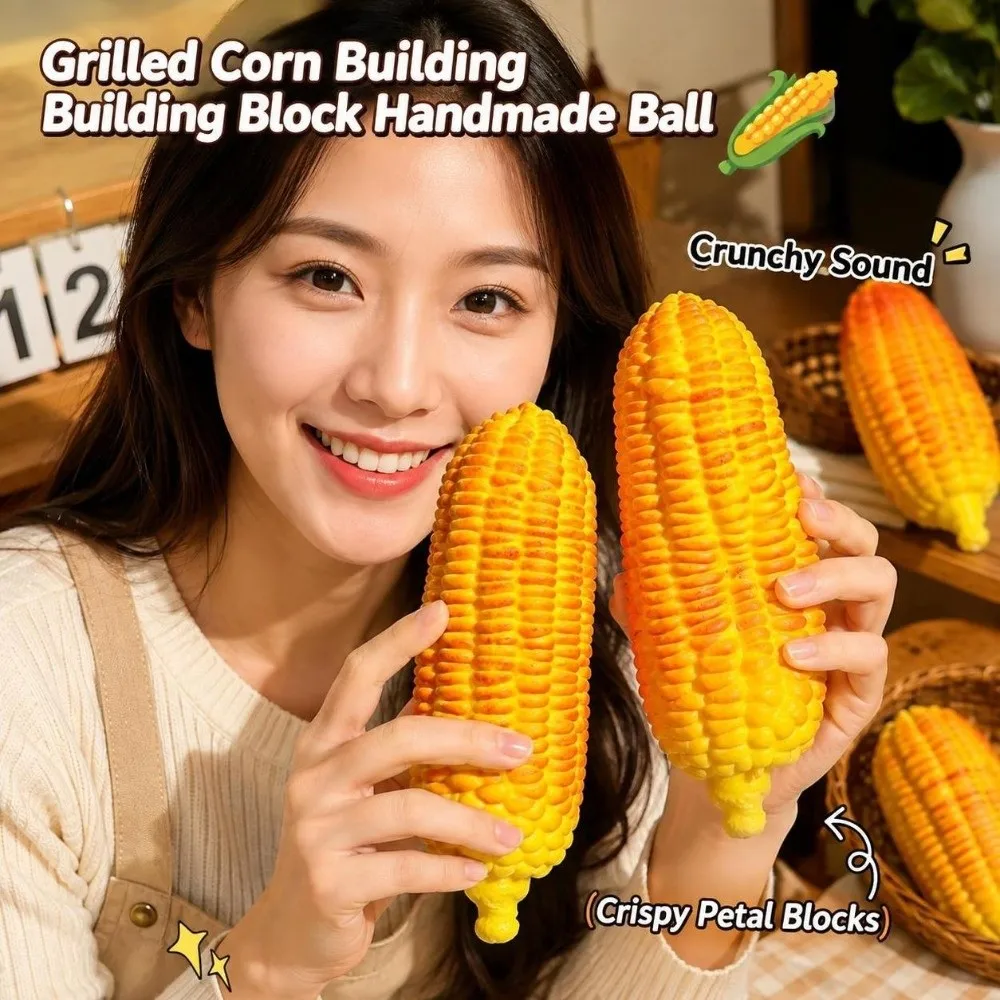 Crunchy Simulated Grilled Corn Squeeze Sound Effects Building Blocks Corn Squeeze Kneading Soft Slow Rebound Children Student