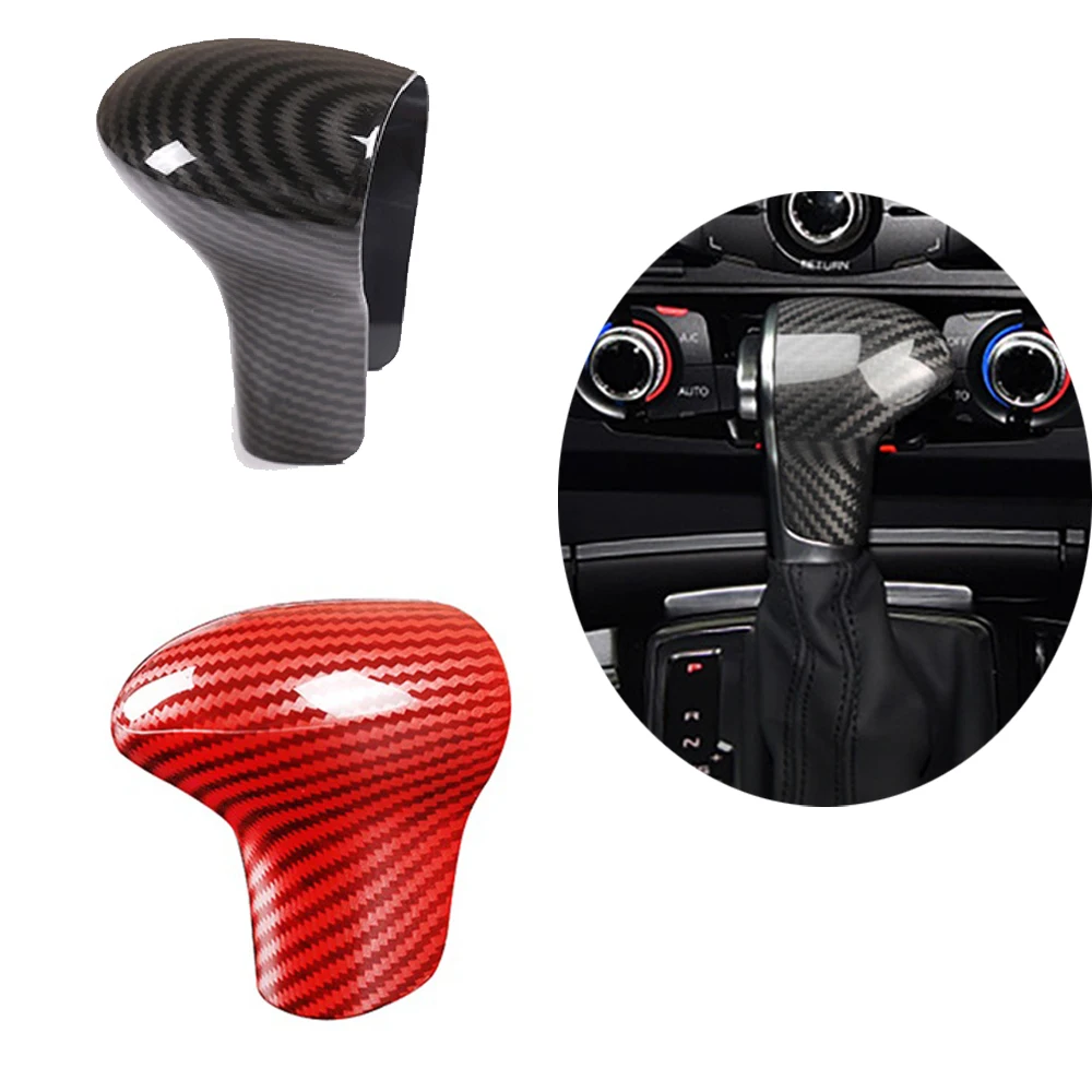 

Real Carbon Fiber Gear Shift Lever Head Knob Cover Cap Car Interior Sticker Protective Accessories For Audi A4 B8 A5 A6 A7 Q5 Q7