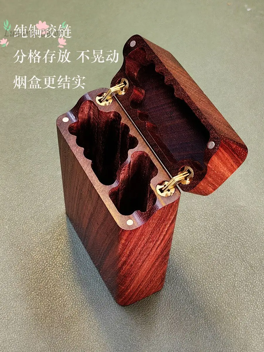 Zitan wood flip-top covers hollow out thick branches that can be used for disposable lighters for personalized carving