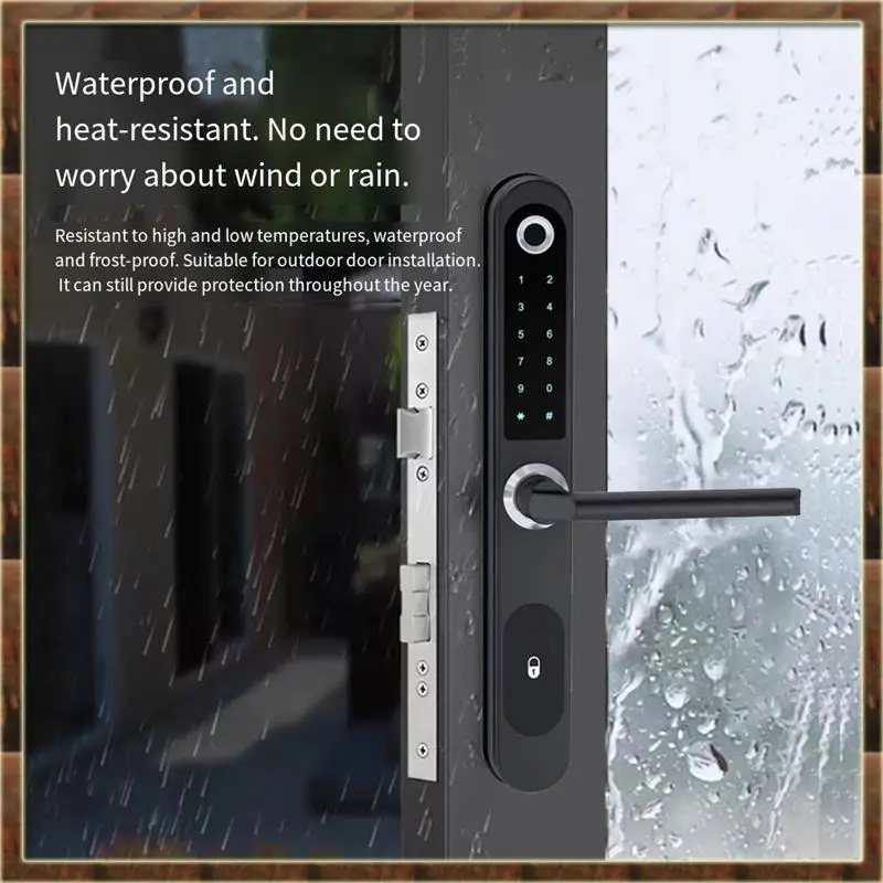 

A48T Tuya Smart Door Lock Fingerprint Biometric Waterproof Digital Electronic Lock APP IC Card Password Aluminum Alloy Lock