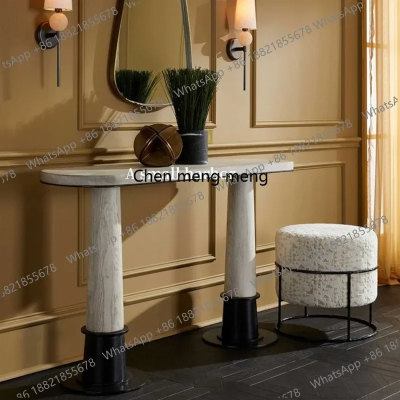 M45 Medieval solid wood entrance table Modern simple wall long desk corridor decorative view platform