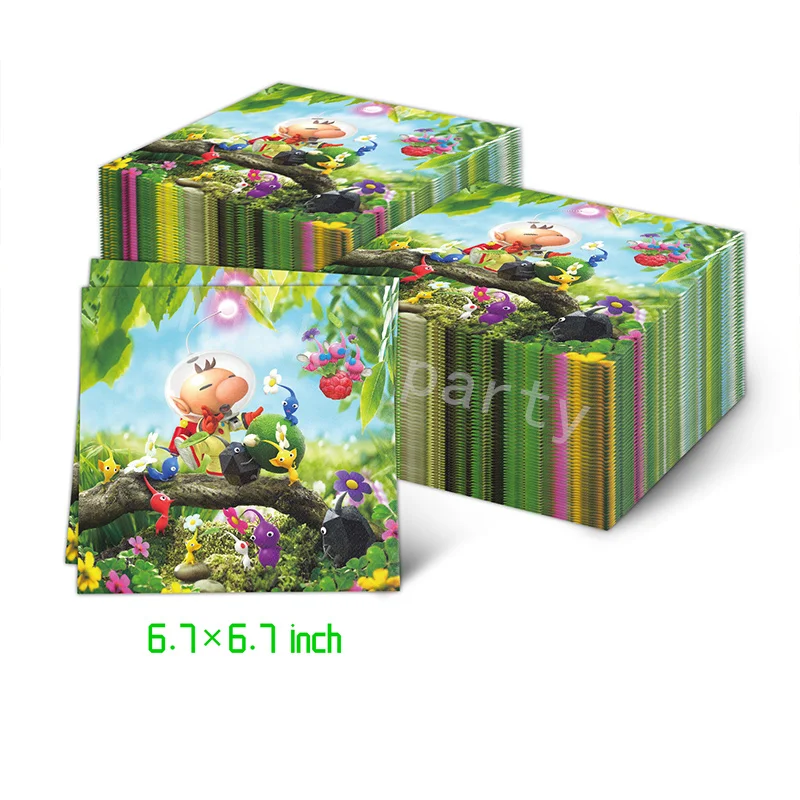 Pikmin Birthday Party Decorations Switch Gamepad Party Favors Backpack Disposable Party Tableware Tablecloths Plates Baby Shower