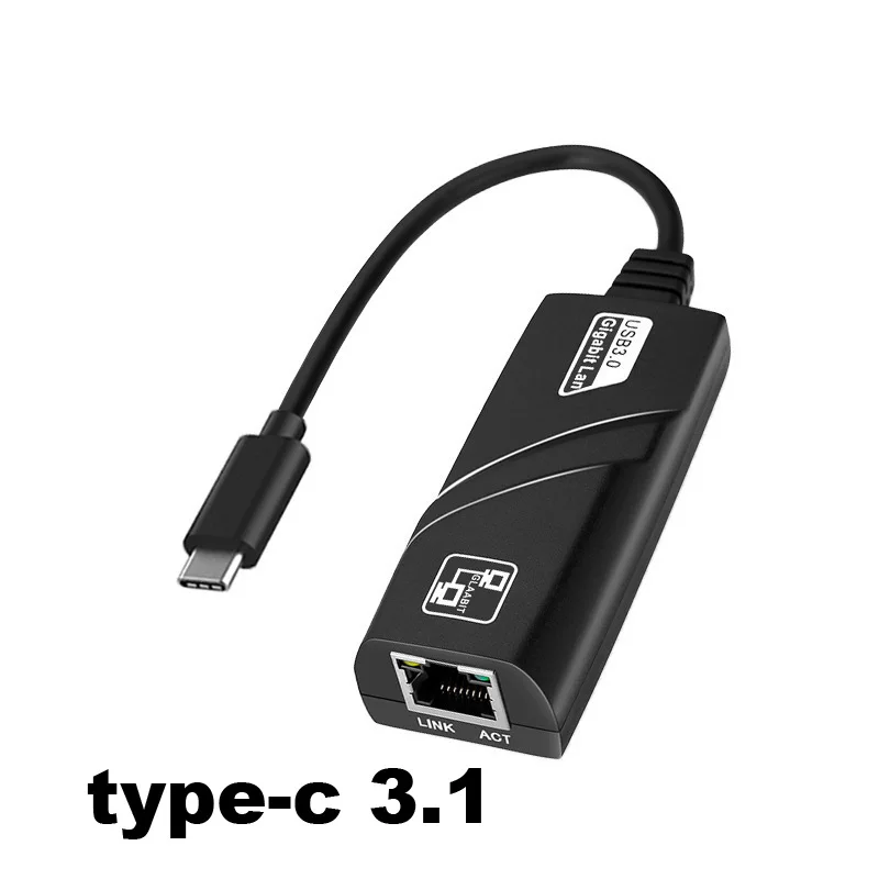 USB 3.0 A Wired USB TypeC To Rj45 Cable 1000Mbps Lan Ethernet Adapter Network Card for PC Computer Macbook Laptop Notebook