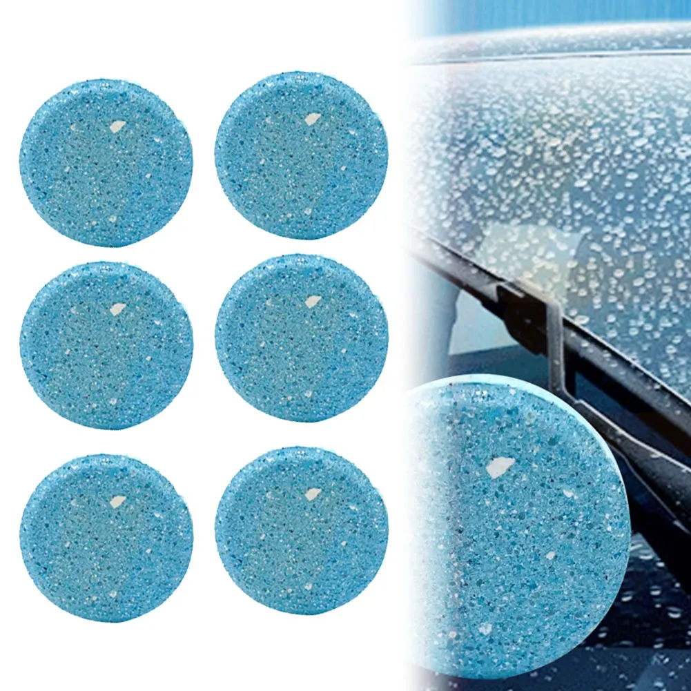 6Pcs Car Windshield Wiper Glass Washer Auto Solid Cleaning Cleaner Compact Effervescent Tablets Water Clean Window