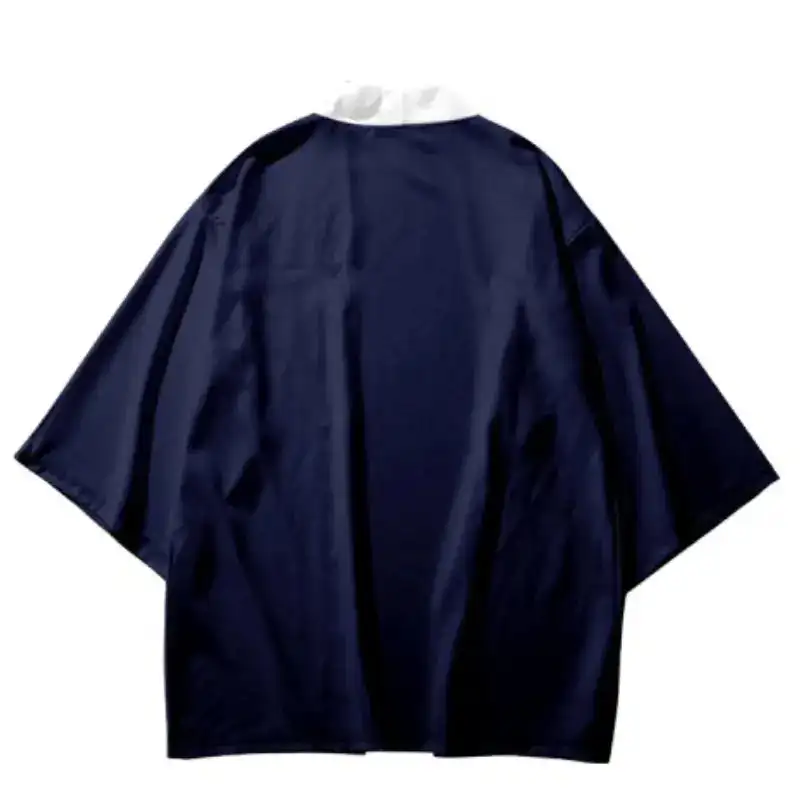 Solides rotes Haori-Kimono-Umhang im Ethno-Stil, Blumenserie, lockere Strickjacke mit sieben Ärmeln, 3D-Digitaldruck