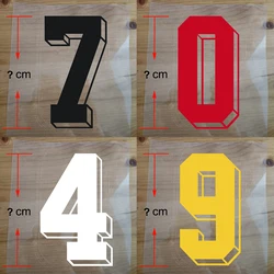 Custom 3D Number Football Basketball Transfer Number Iron on Sticker For Kids Adults Set Sport Patches For Clothes DIY Applique