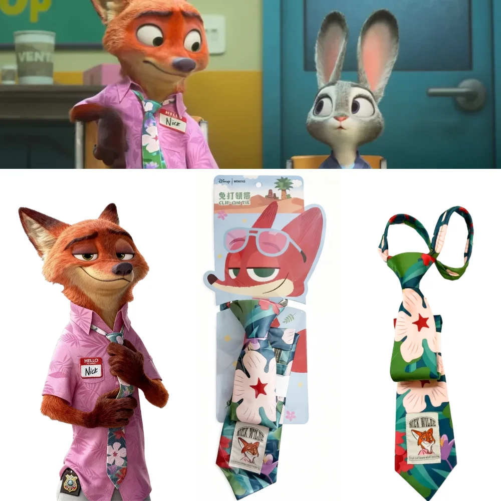 

Горячий фильм Зоотопия персонаж Ник Уайлд клипса галстук мультфильм нишевый принт повседневный аксессуар украшение новый стиль вечерние реквизит для косплея