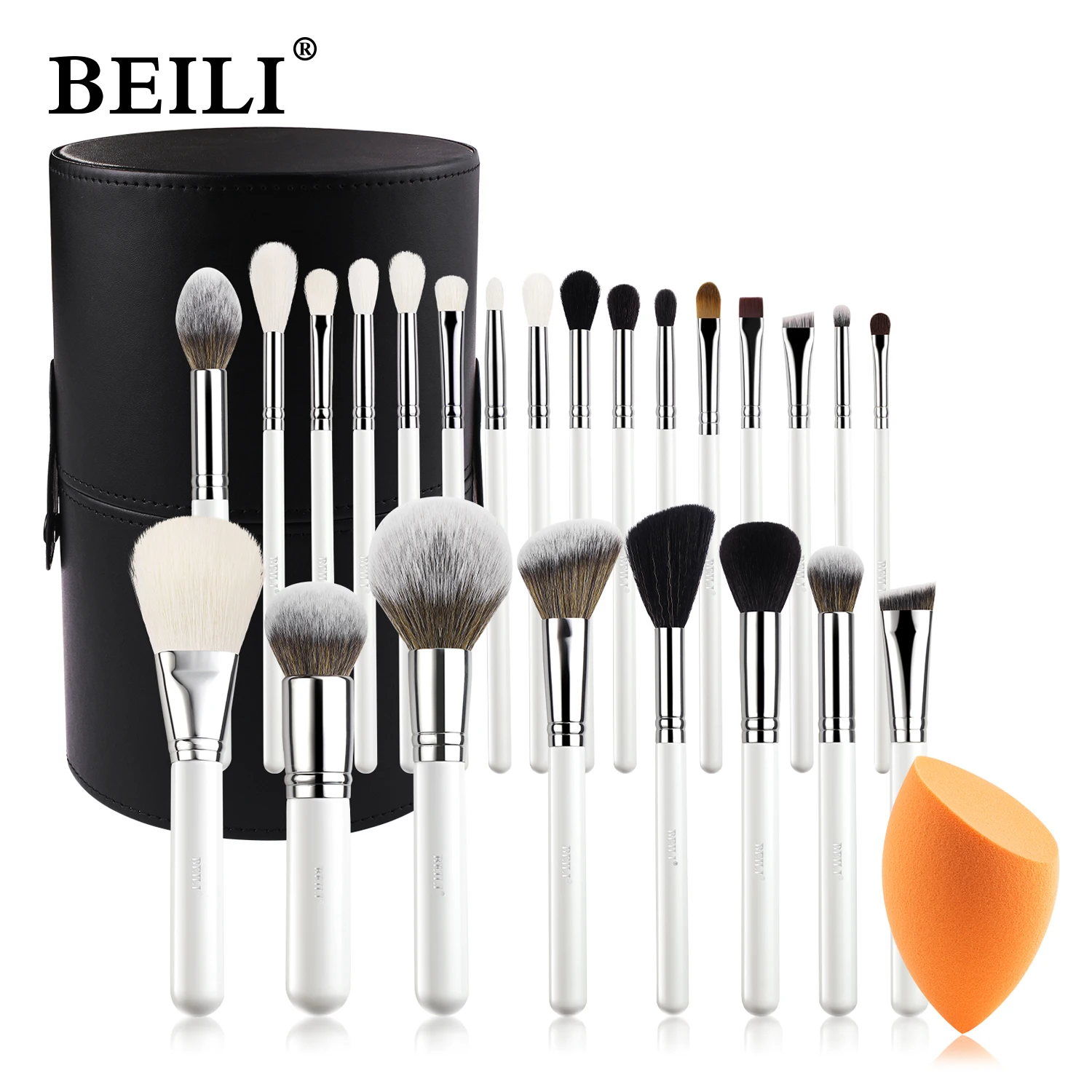 BEILI Makeup Brushes Set 24pcs makeup tools Brushes for Women Foundation Powder Eyeshadow Blush Brush Natural Goat Hair