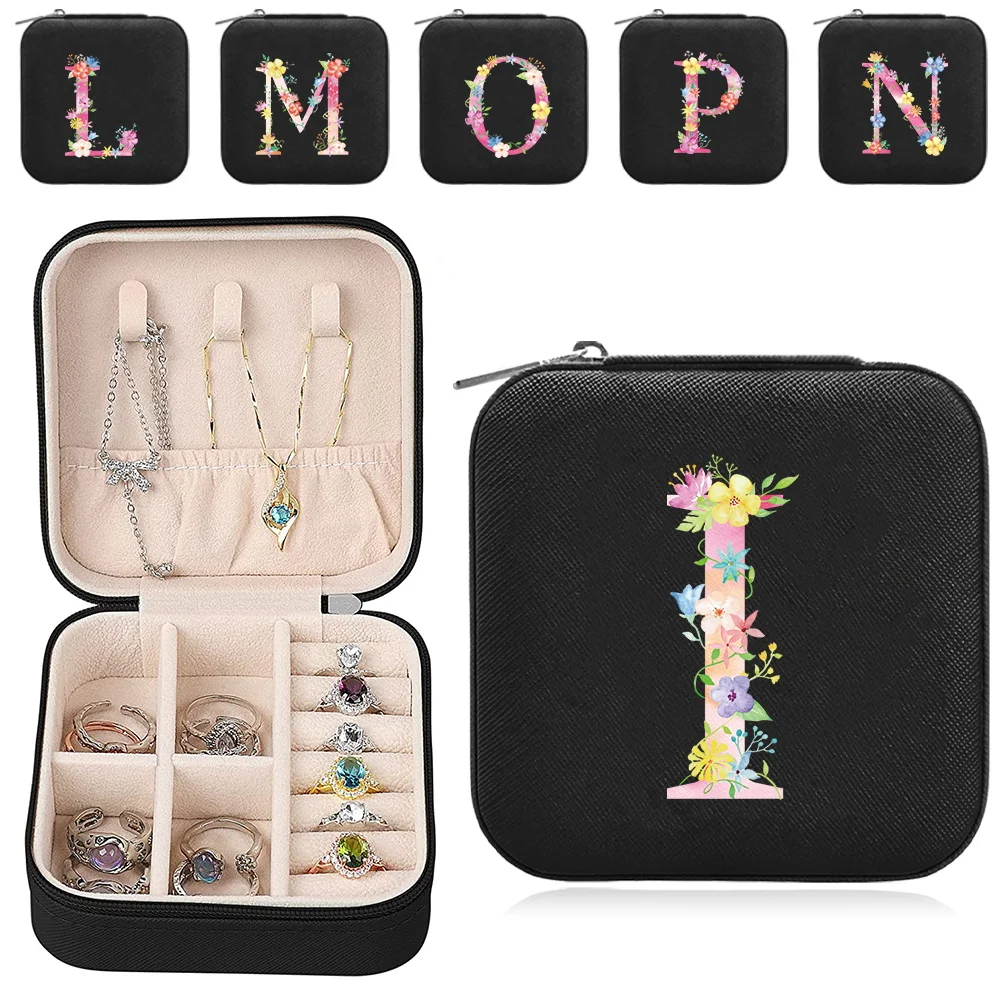 Fashion Jewelry Storage Box Portable Jewelry Display Pink Series Organizer Fashion Earring Storage Box High-quality Zipper Boxs