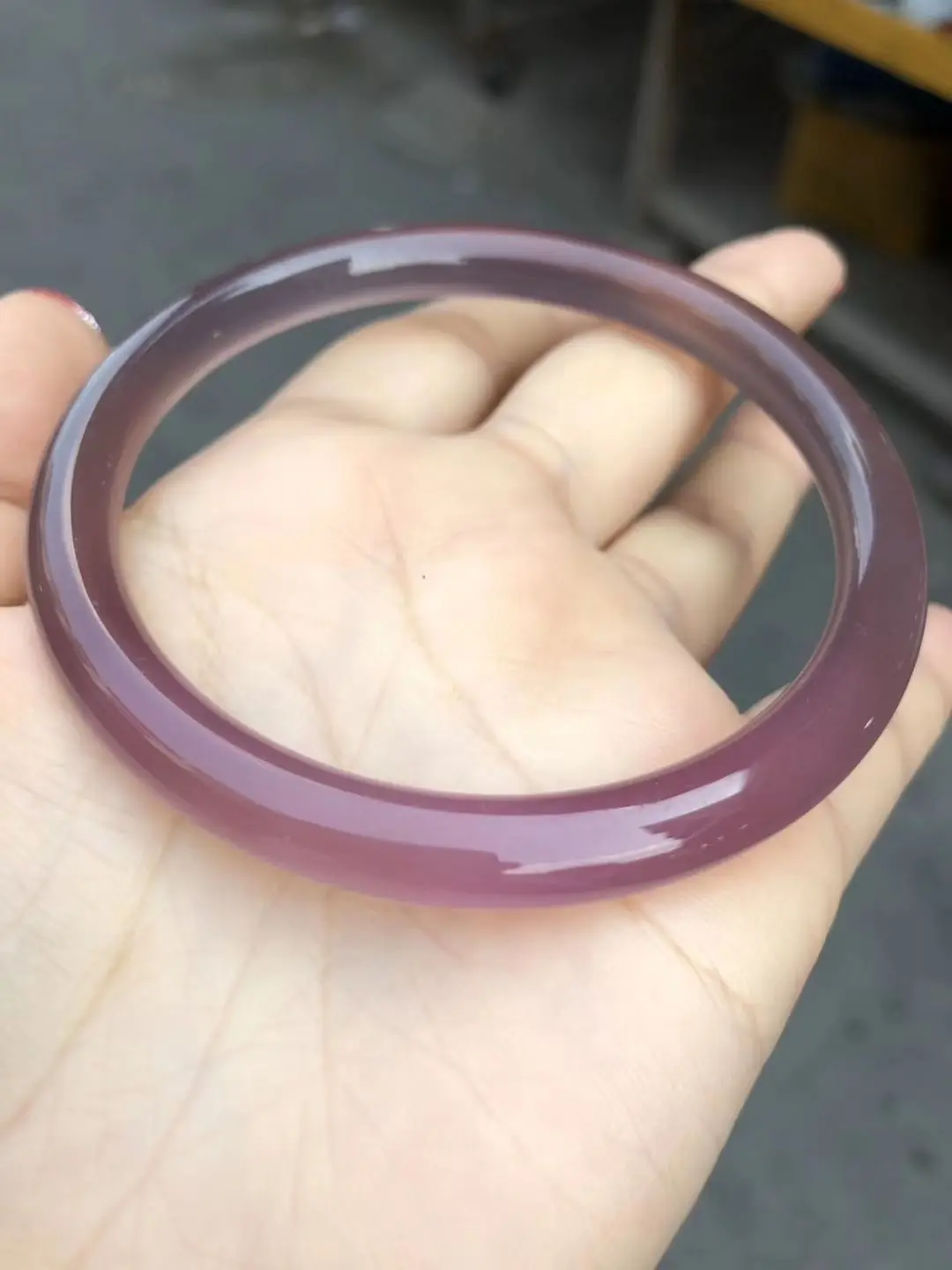 Round Strips Ice Color Natural Chalcedony Agate Bracelet Exquisite Jade Bangle Jewelry Accessories