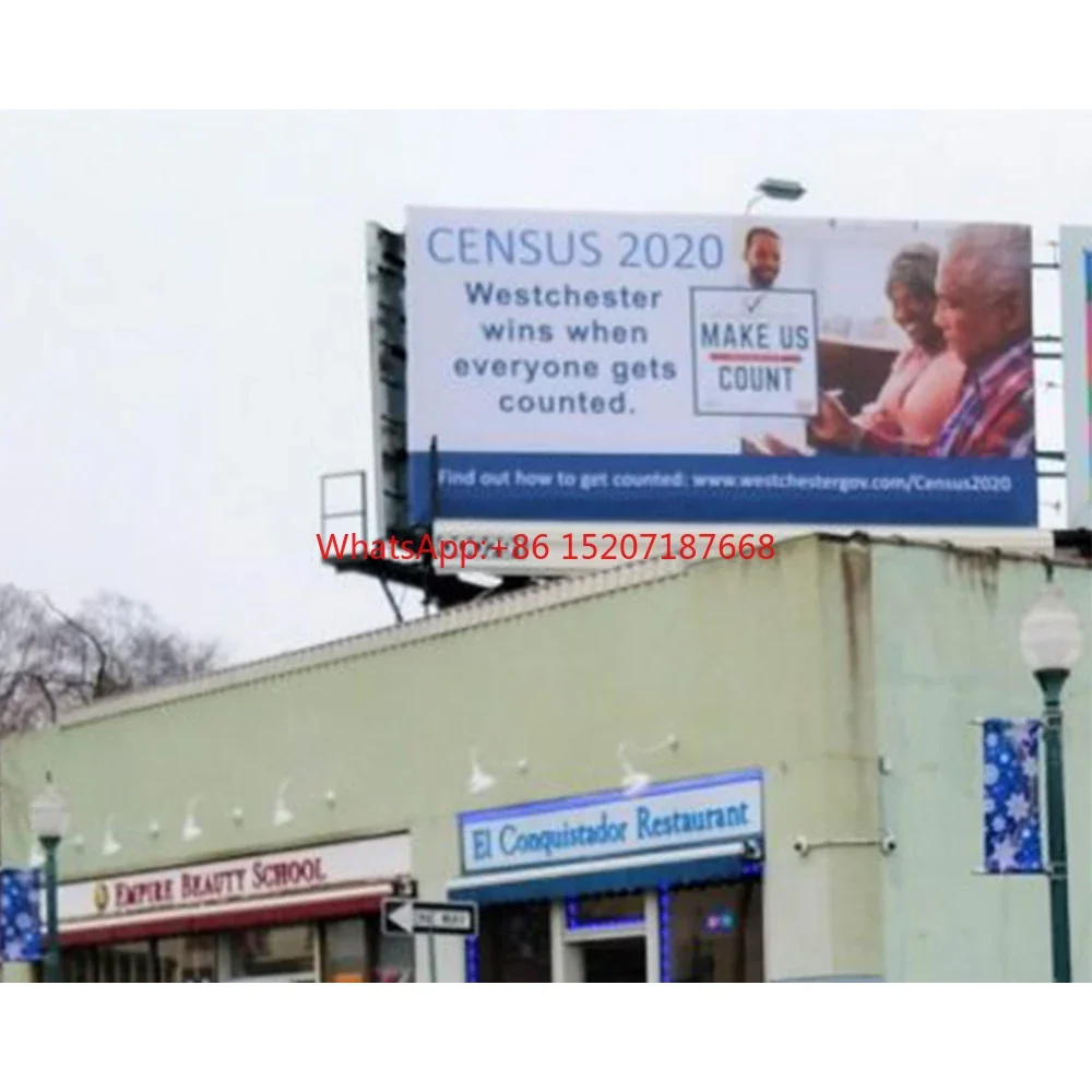 

MARS Outdoor Trivision V-shaped Crossroads Double Sided Pillar Digital LED Billboard Display Screen Street Park Pole Sign Board