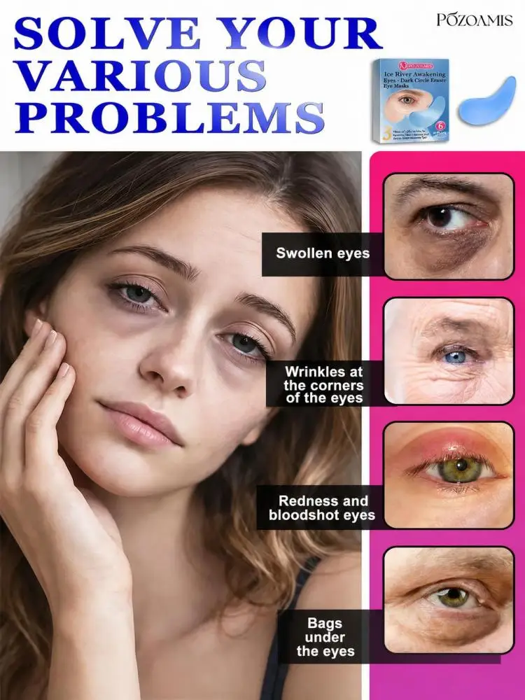 Brightening Blue Eye Mask Patches for Under Eyes, Refreshing Hydrating Eye Skin Care, Minimize The Look of Dark Circles, Revitalize & Even Out Eye Contour Tone