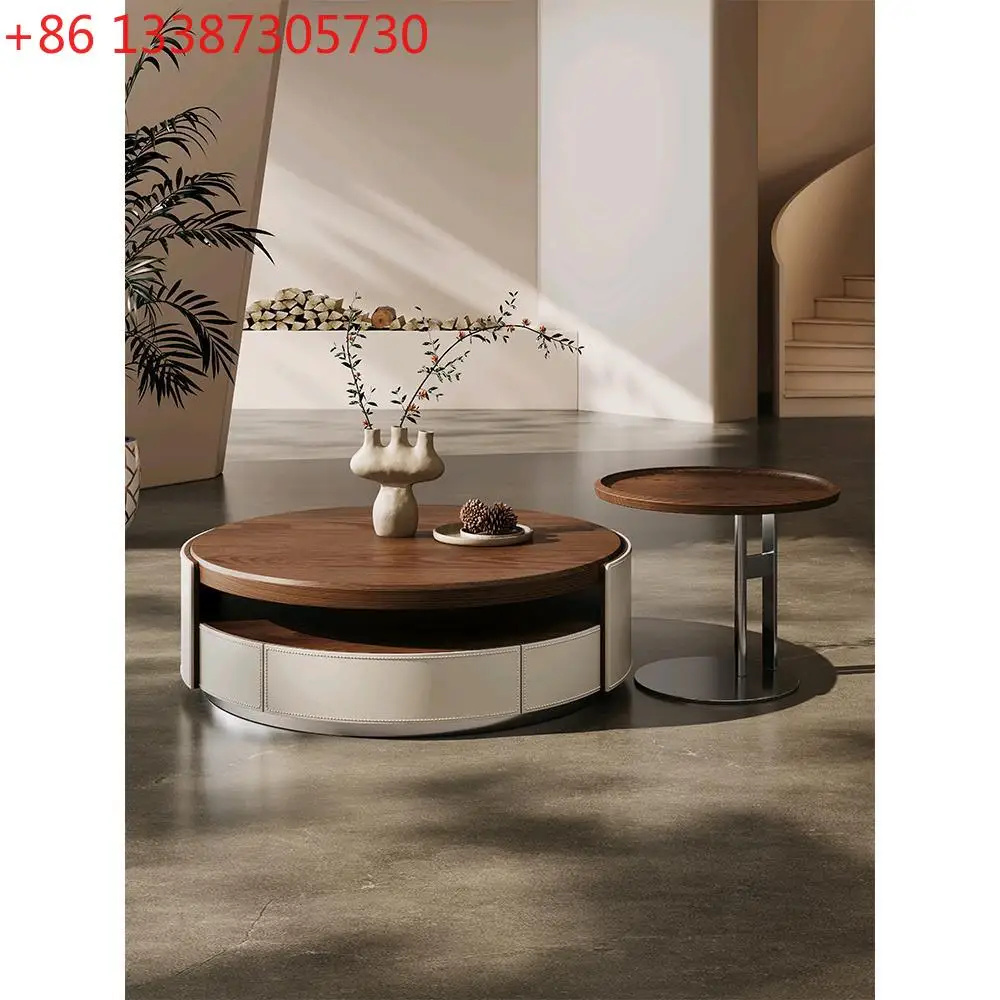 

Журнальный столик в стиле ретро для маленькой квартиры, гостиной, дома, седла, кожа, светлый, роскошный