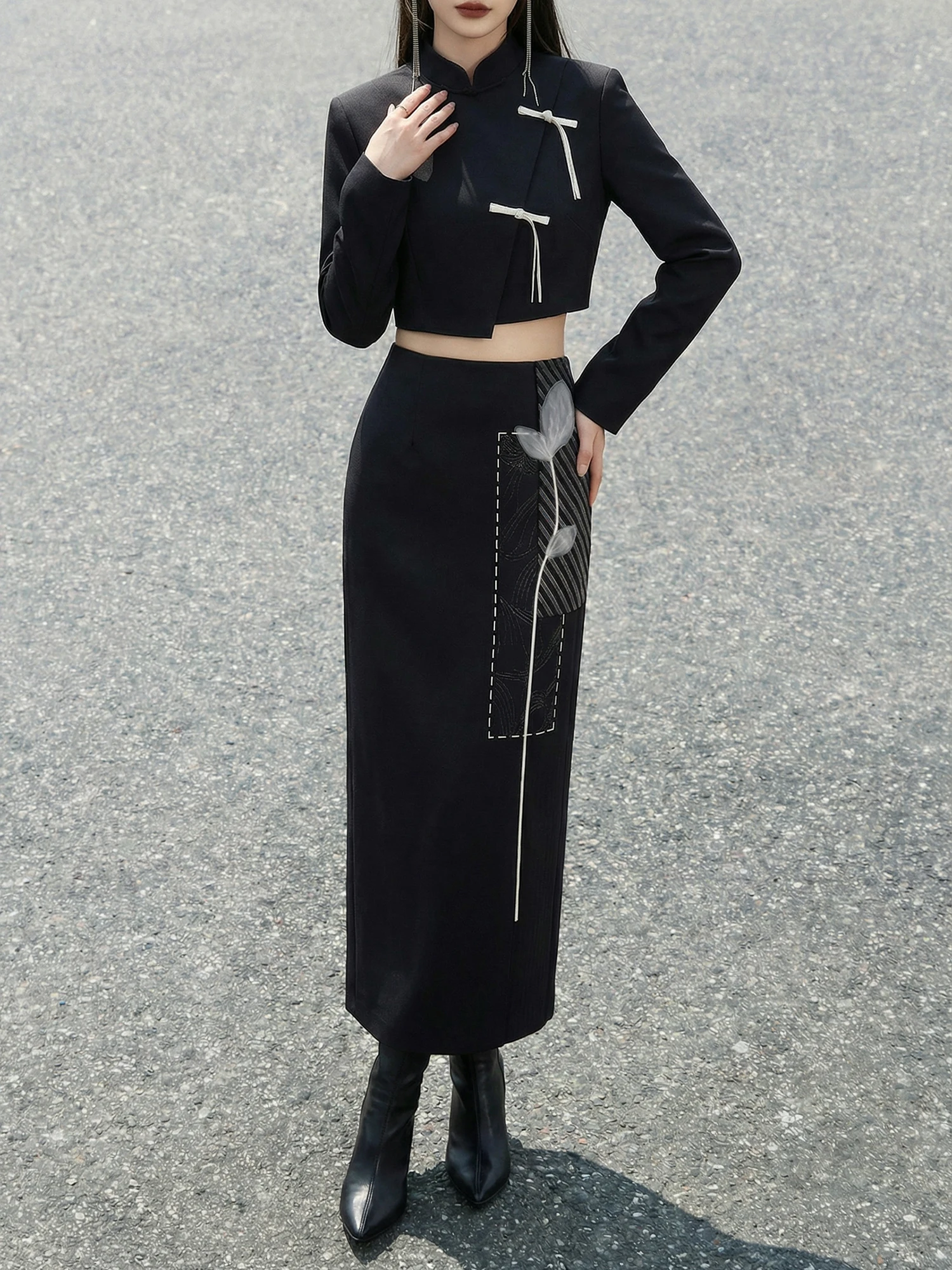 

Новая китайская льняная куртка-жакет с воротником-стойкой и узором Le для женщин, повседневная носка