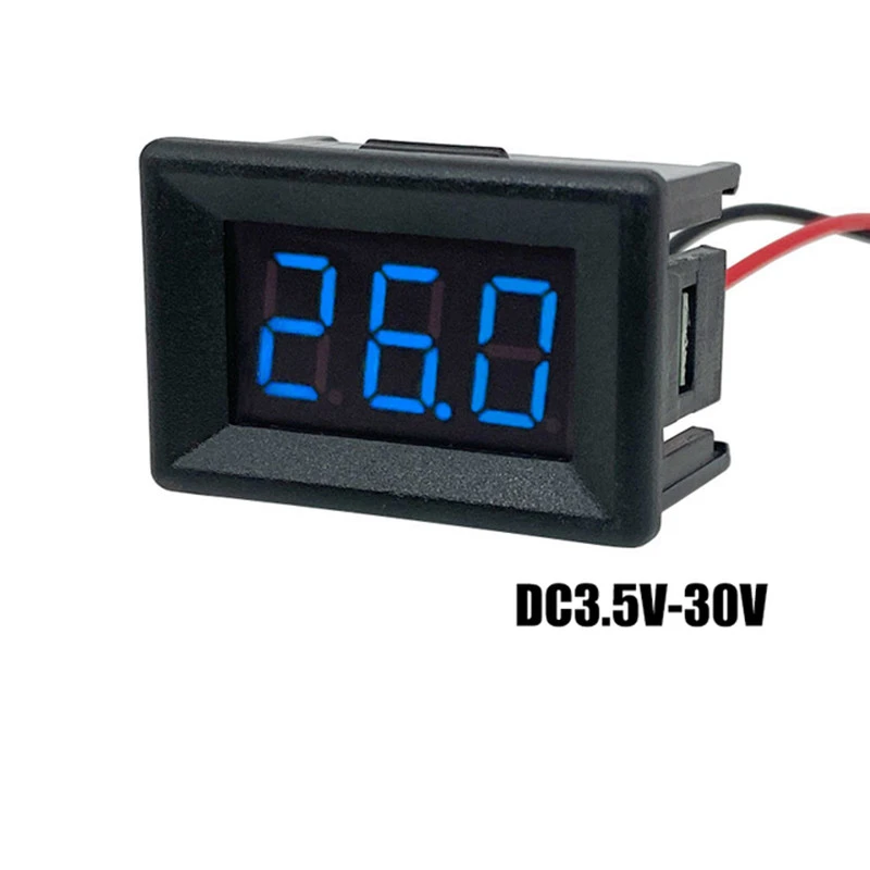 0.36-Inch Tweedraads Voltmeter Met Behuizing 4V-30V Dc Digitale Display Meter Digitale Voltmeter