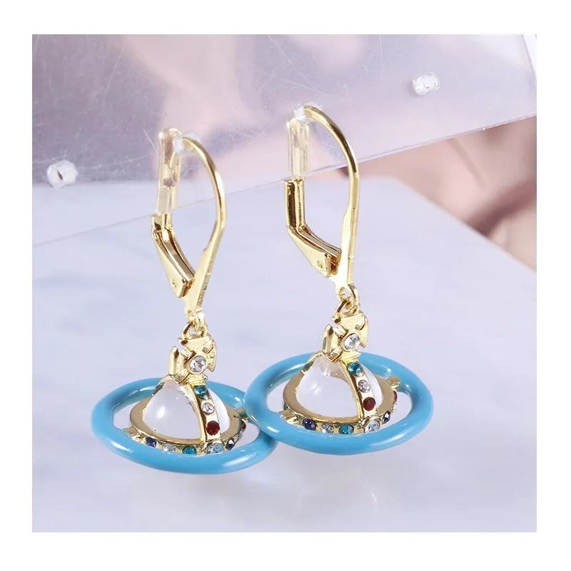 

Jewelry Handmade Glazed Diamonds Three-dimensional Rings Dream Planet Flying Saucer Earrings Earrings Mixed Batch