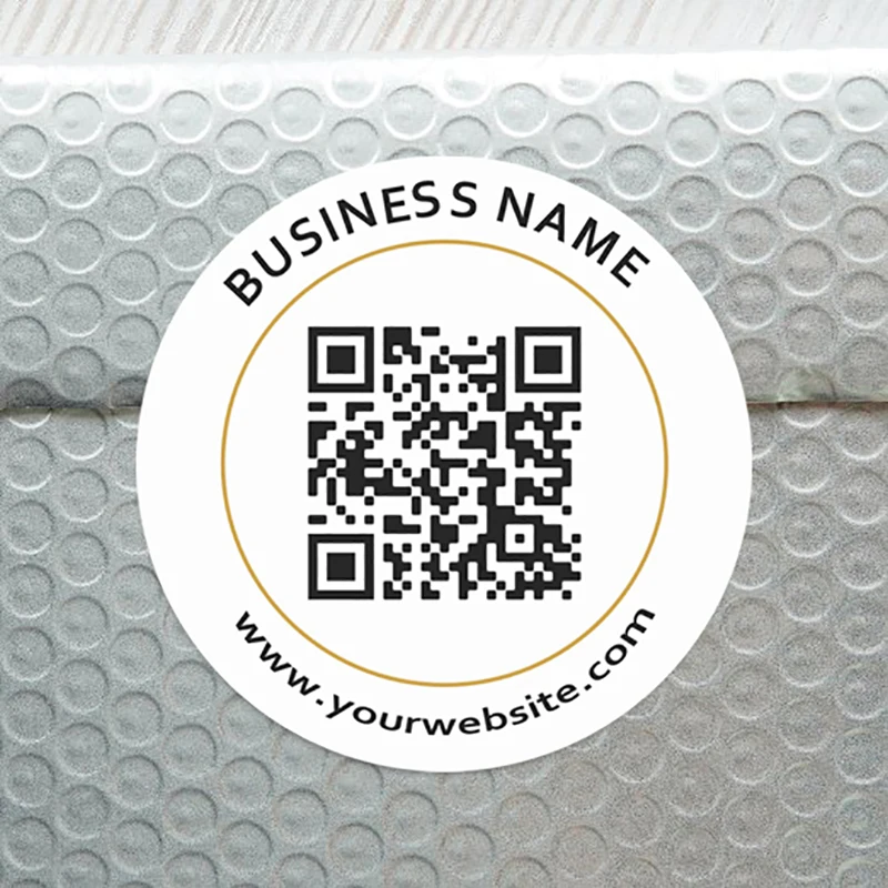 48 قطعة من ملصقات رمز الاستجابة السريعة لشعار موقع المؤسسة القابلة للتخصيص - تصميم مربع/دائري مع دعم لاصق وتغليف الهدايا