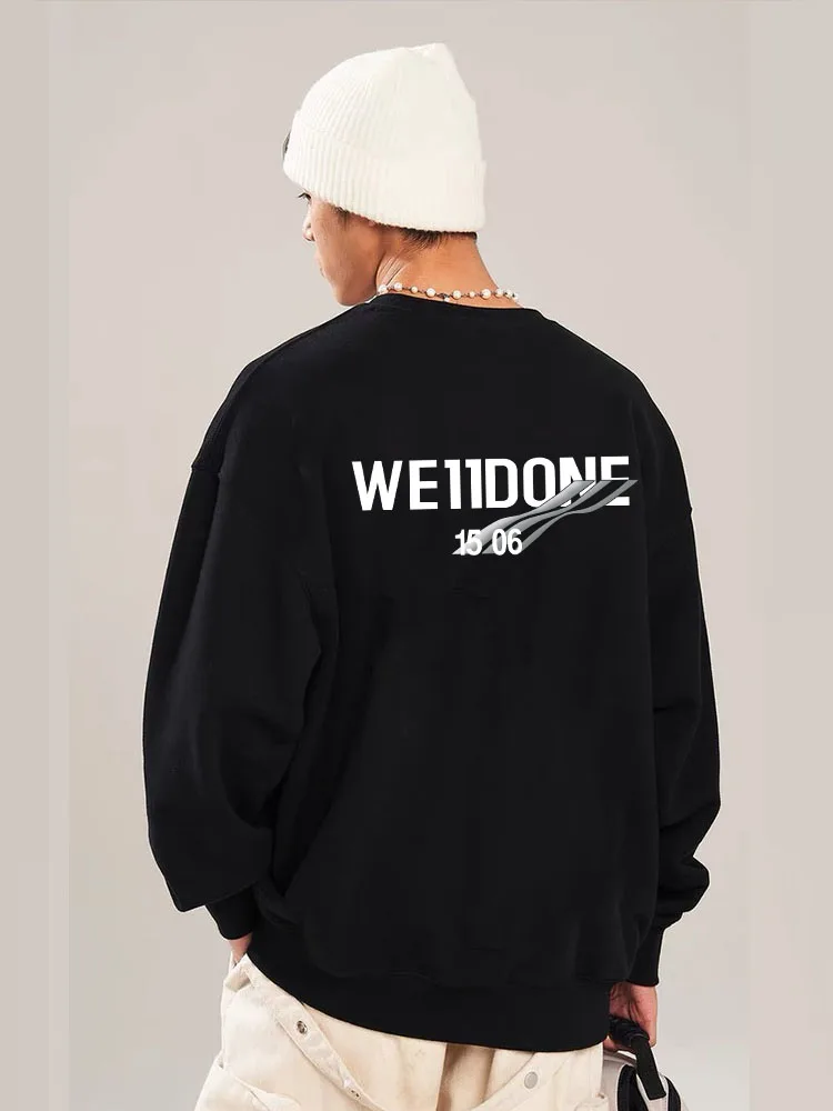 Genuine Goods Wedone Proud Letter Print round Neck Hoodie Men's American High Street Loose Fashion Brand Autumn and Winter