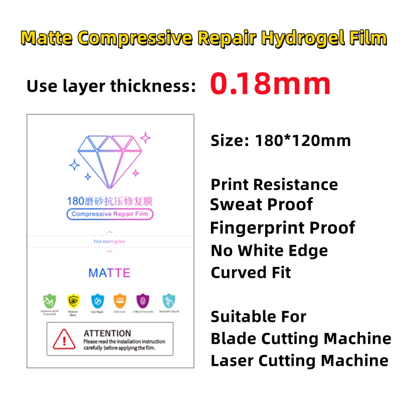 50pcs Compressive Repair HD Hydrogel Film For Intelligent Cutting Machine Phone Screen Protectors Matte Universal Cuttig Film