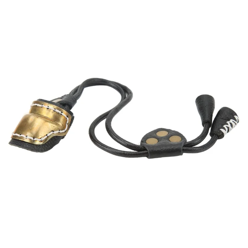 

Archery Fingers Guard Protector Brass And Leather Archery Thumb Ring For Traditional Archery Equipment Outdoor Black