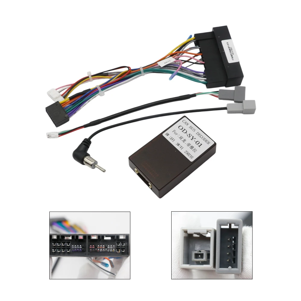 OD-SY-01 For SSANG YONG REXTON TIVOLI TIVOLAN for Korando Tivina ACTYON KYRON Car Android Stereo Harness Dashboard Cable Canbus