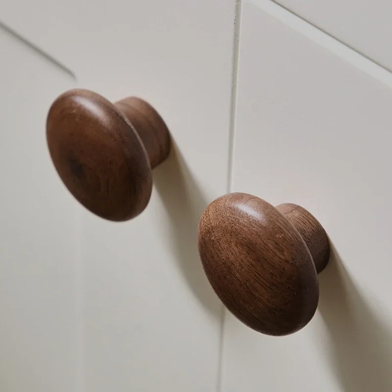 مقابض ومقابض خزائن خشبية حديثة وبسيطة ومضادة للتكسير ومضادة للأكسدة ومقابض أثاث من خشب الجوز والنحاس #5