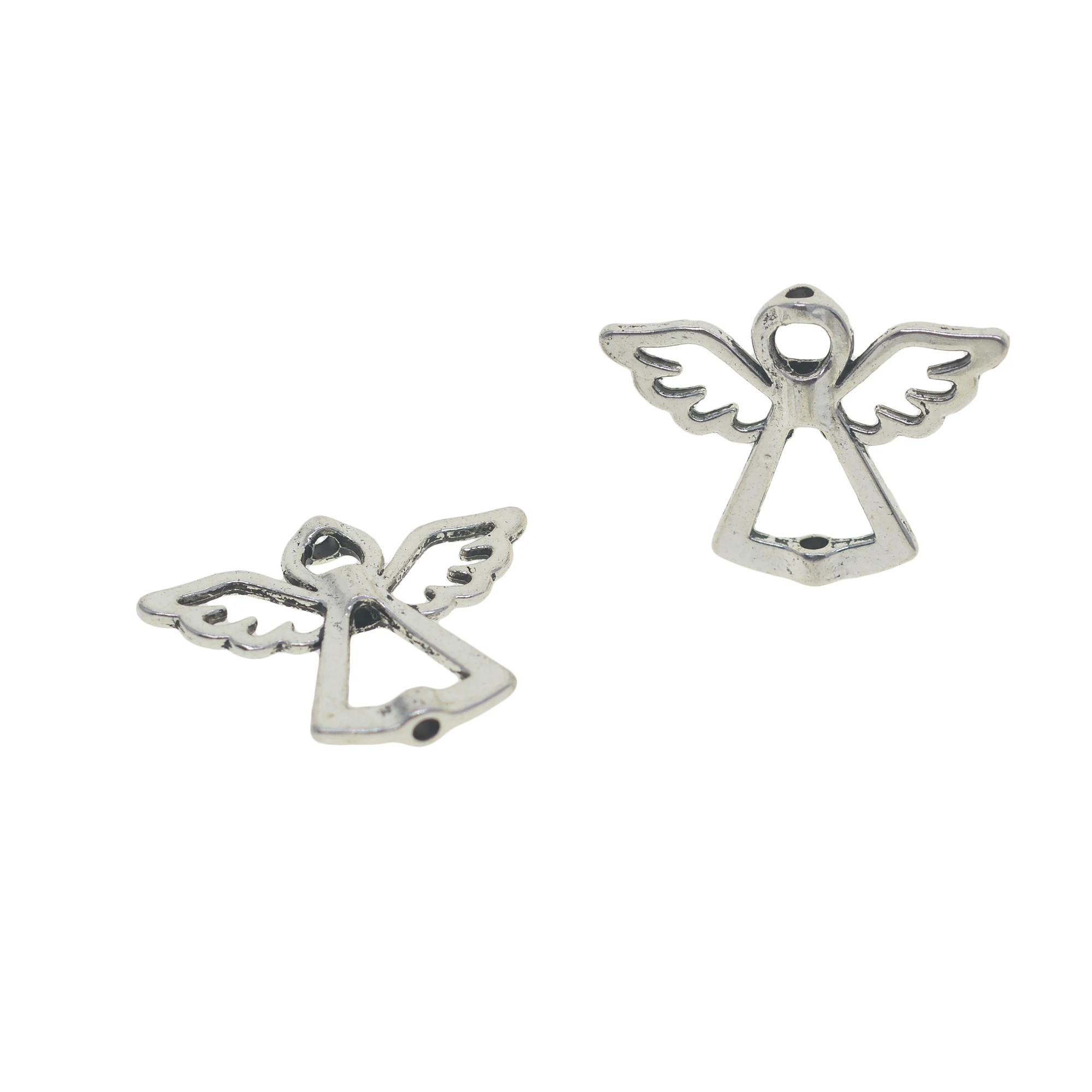 보호 선조 천사 구슬 프레임 스페이서 구슬, DIY 장미 댕글 참 펜던트, 골동품 실버 30 개