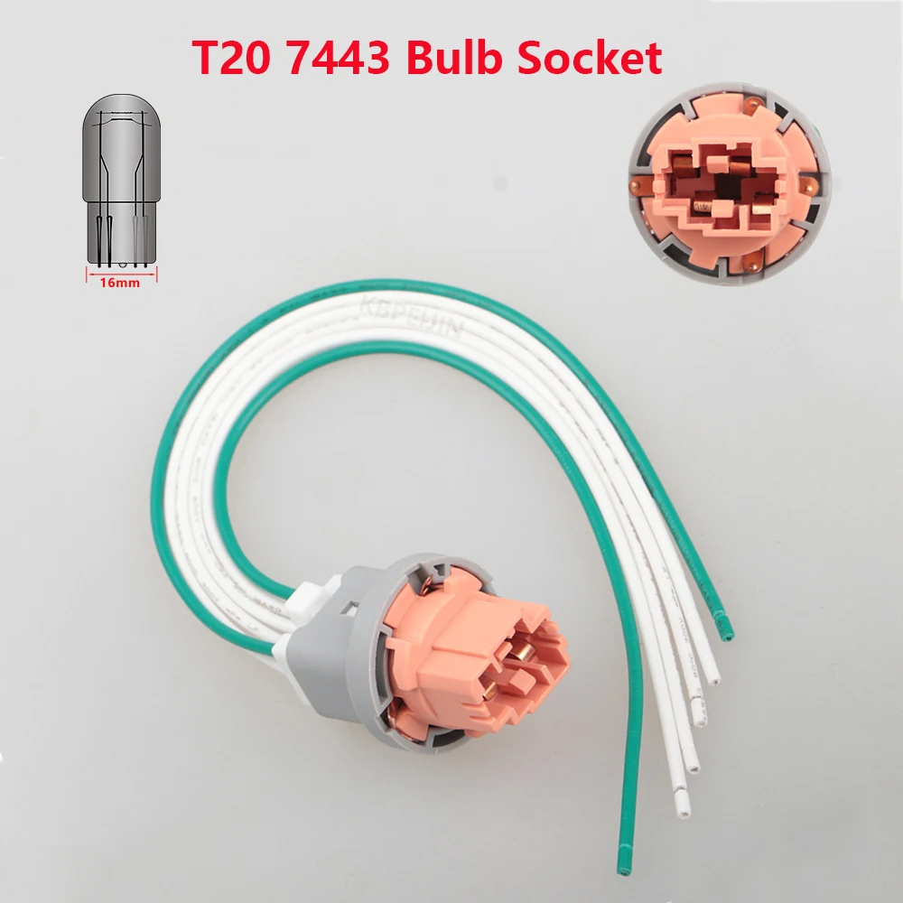 1x For Toyota Highlander Tail Light T20 7443 Bulb Holder Connector Socket Adapter Accessories