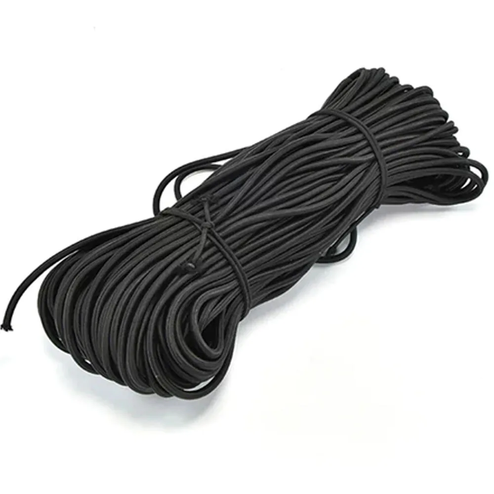 5 Meter/Lot 3/4/5/6/8/10mm Schwarzes Rundes Elastisches Band, Elastisches Gummi-Stretchseil für Näharbeiten, Kleidung, DIY-Zubehör – Detail 2