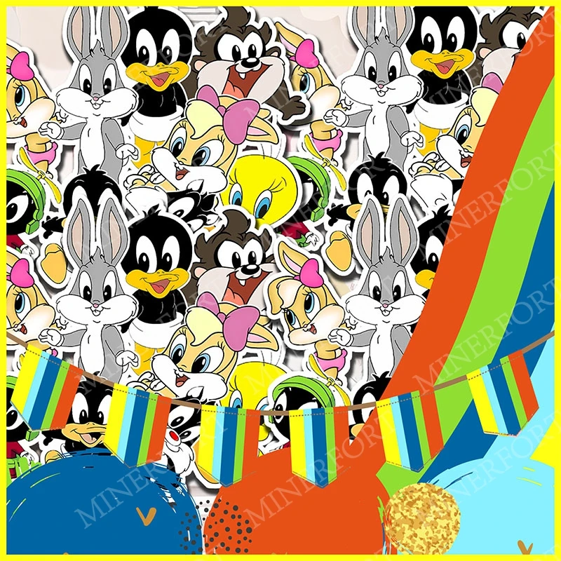 Pegatinas de los Personajes de Looney Tunes, Calcomanías Estéticas de Dibujos Animados para Decorar Bicicletas, Botellas, Maletas, Álbumes de Recortes, Regalo para Niños