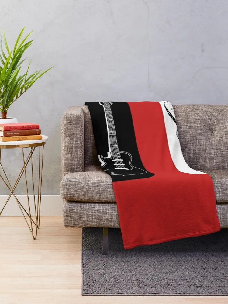 Fun design of electric guitar and acoustic guitar Throw Blanket bed plaid Decorative Beds Blankets