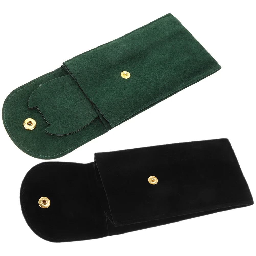 

2Pcs Watch Case Travel Organizer with Soft Lining Protective Pouch for Men Women Portable Watch Storage Holder for Various Sizes