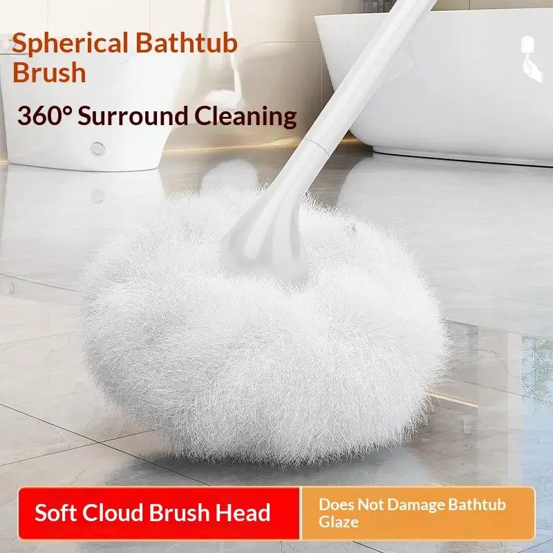Toilet Brush 360 Degree Cleaning With Handle For: Tile Floor Mirror Bathroom Accessories