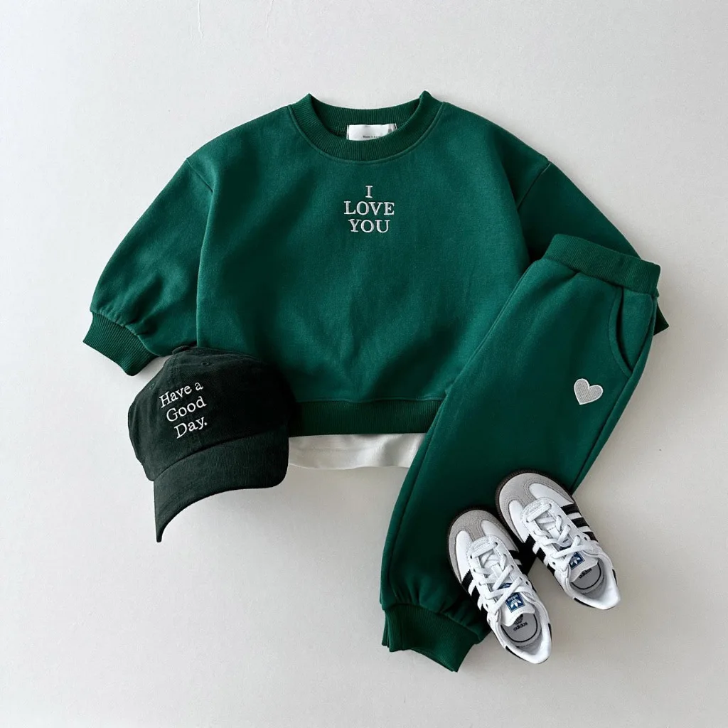 

Fashion girls Toddler Baby Korea Clothing Fall Clothes Sets Baby Boys ​Set Kids Sports Bear Sweatshirt Pants 2Pcs 2 to 8 year