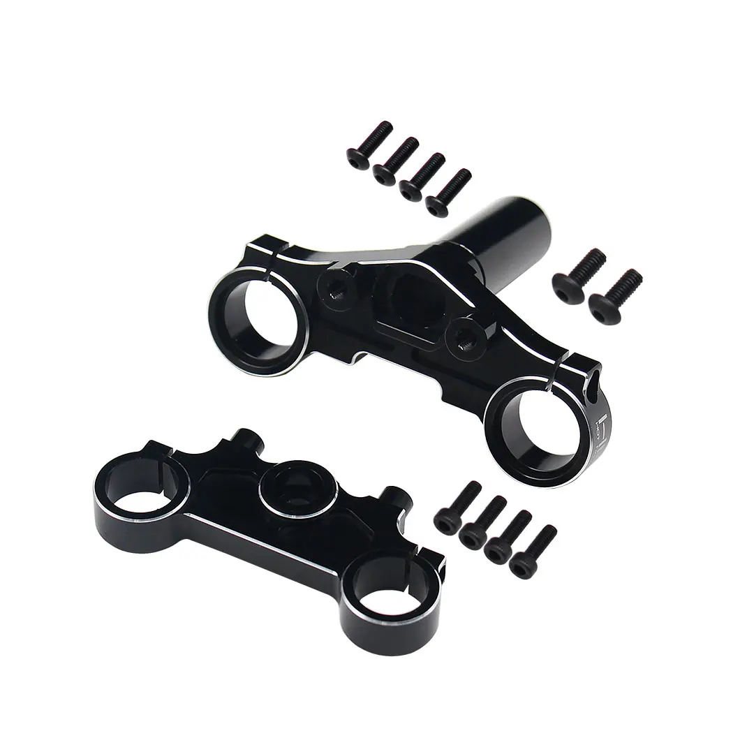 Hot Racing CNC Aluminum Triple Clamp Set Black for Losi 1/4 Promoto MX Replace LOS264004 LOS06000 LOS06002